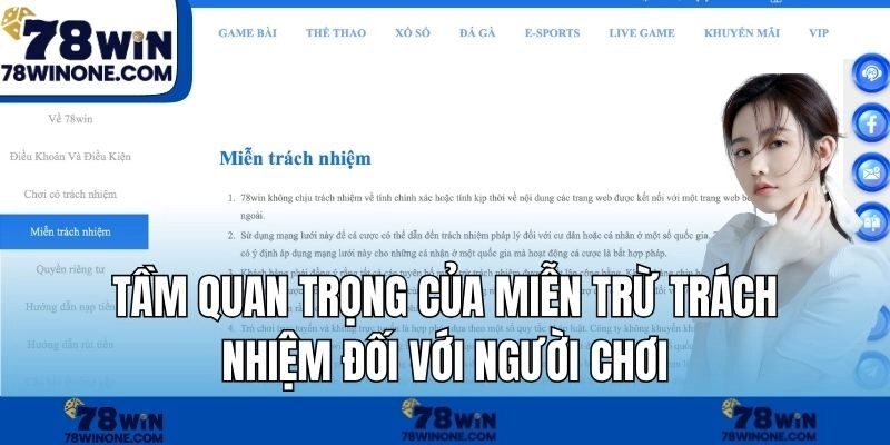 Tầm quan trọng của miễn trừ trách nhiệm đối với người chơi
